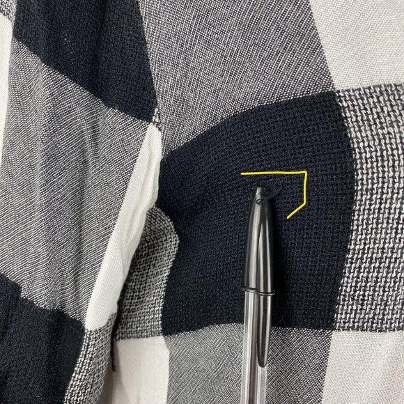 Bella Dahl XS Plaid Collared Button Up Front & Back Hi-Lo Fringe Hem Top - Picture 3 of 12